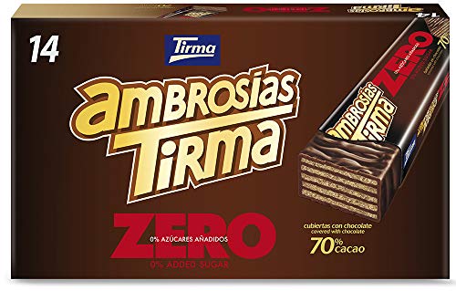 Tirma Waffeln dunkler Schokolade 70% Kakao 301g | Ohne Zuckerzusätze| Geeignet für Keto-Diät | Kohlenhydratarme Waffelriegel | Geeignet für Diabetiker| Multipack Schoko-Waffelriegel | 14 Stücke Tirma Waffeln dunkler Schokolade 70% Kakao 301g | Ohne Zuckerzusätze| Geeignet für Keto-Diät | Kohlenhydratarme Waffelriegel | Geeignet für Diabetiker| Multipack Schoko-Waffelriegel | 14 Stücke von Tirma