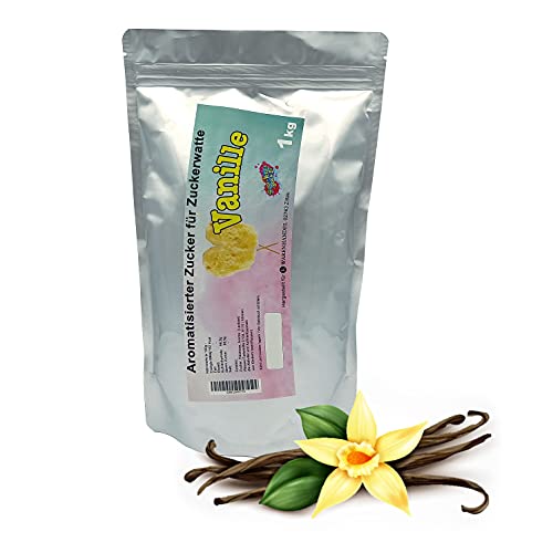 1 kg Aromazucker VANILLE - Zucker für Zuckerwatte Zuckerwattemaschine - Aromatisierter Zuckerwatte-Zucker für Zuhause - Farbzucker mit Vanillegeschmack für Popcorn und Dekorieren 1 kg Aromazucker VANILLE - Zucker für Zuckerwatte Zuckerwattemaschine - Aromatisierter Zuckerwatte-Zucker für Zuhause - Farbzucker mit Vanillegeschmack für Popcorn und Dekorieren von TK-WARENHANDEL