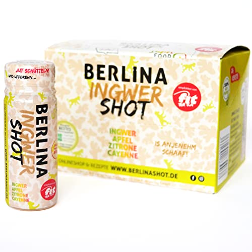 Berlina Ingwer Shot Box – 12 Shots à 60ml – Ingwer-, Apfel- und Zitronensaft mit Cayennepfeffer Berlina Ingwer Shot Box – 12 Shots à 60ml – Ingwer-, Apfel- und Zitronensaft mit Cayennepfeffer von Berlinashot