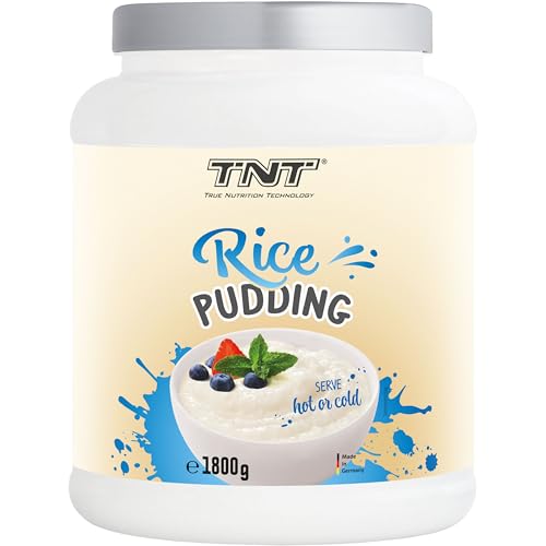 TNT Rice Pudding – Ideal für Muskelaufbau & Fitness • Zuckerfrei, Glutenfrei, Laktosefrei • 84g Kohlenhydrate, 7.6g Protein • Einfache Zubereitung • 100% Vegan • 1800g Packung von TNT True Nutrition Technology