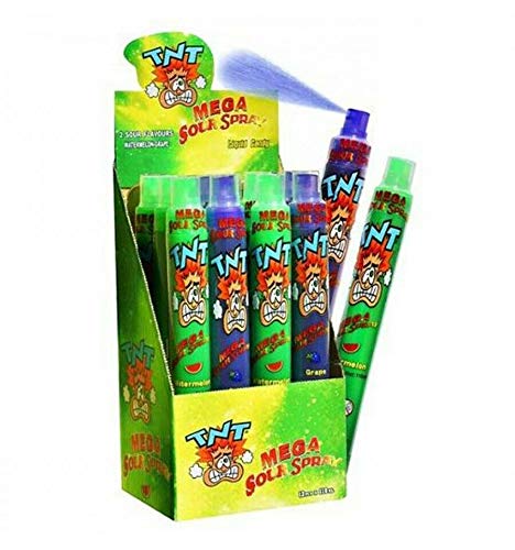 TNT Mega Sour Spray Wassermelone und Trauben, glutenfrei, Großpackung, 12 Stück TNT Mega Sour Spray Wassermelone und Trauben, glutenfrei, Großpackung, 12 Stück von TNT