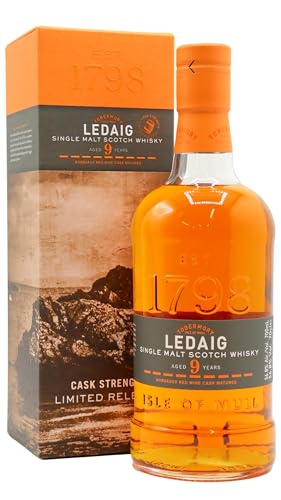 Ledaig 9 Years Old Bordeaux Red Wine Cask Strength Limited Release 56,8% Vol. 0,7l in Geschenkbox von Hard To Find