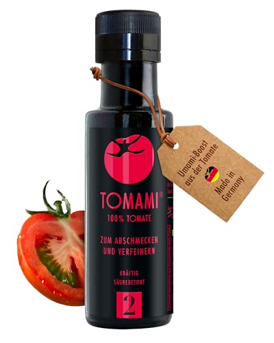 Tomami No.2 Umami Würzsauce 90ml - 100% Tomate - Vegan, Glutenfrei, Laktosefrei, Sojafrei - Fruchtig-Aromatischer Geschmack - Ideal zu Mediterraner Küche von TOMAMI