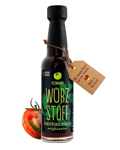 Tomami Würzstoff 90ml - Universelle Würze mit Liebstöckel & Umami-Geschmack - Herzhafte Würze für alle Gerichte - Natürlich, Vegan, Glutenfrei, Sojafrei INTENSIV von TOMAMI