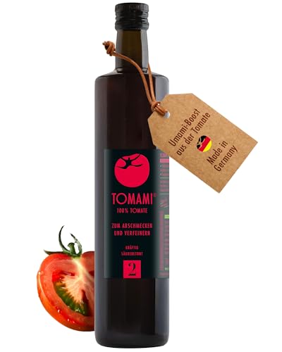 Tomami No.2 Umami Würzsauce 740ml - 100% Tomate - Vegan, Glutenfrei, Laktosefrei, Sojafrei - Fruchtig-Aromatischer Geschmack - Ideal zu Mediterraner Küche von TOMAMI