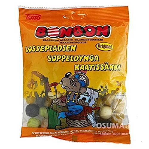 Toms Bonbon Lossepladsen Mix Original Dänisch Salmiakki - Salmiak - Karamell - Hartbonbons - Süßigkeiten - Tasche - 170g Toms Bonbon Lossepladsen Mix Original Dänisch Salmiakki - Salmiak - Karamell - Hartbonbons - Süßigkeiten - Tasche - 170g von TOMS