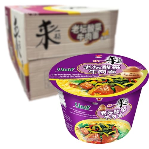 TONGYI - Instant Nudeln Rind Sauerkraut Schüssel - Multipack (12 X 125 GR) von TONGYI