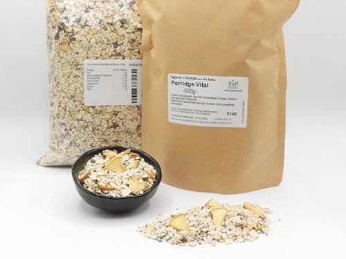 Topfruits Porridge Vital -1Kg- naturbelassen, zuckerfrei, mit Hafer, Apfel- und Kakaostückchen und Chiasamen Topfruits Porridge Vital -1Kg- naturbelassen, zuckerfrei, mit Hafer, Apfel- und Kakaostückchen und Chiasamen von TOP Fruits