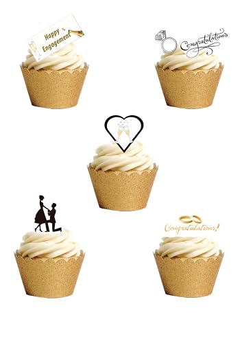 21 Stand Up Verlobungsring Congratulations Mottoparty Premium Essbar Wafer Papier Kuchen Topper Dekorationen von Top That