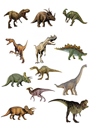 12 essbare Dinosaurier-Kuchenaufsätze, essbares Oblatenpapier. von Top That