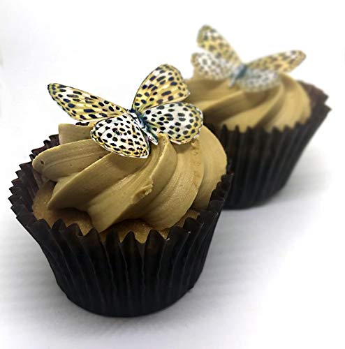 Kuchendekoration Schmetterling mit Leopardenmuster, essbar, essbar, 24 Stück von Top That