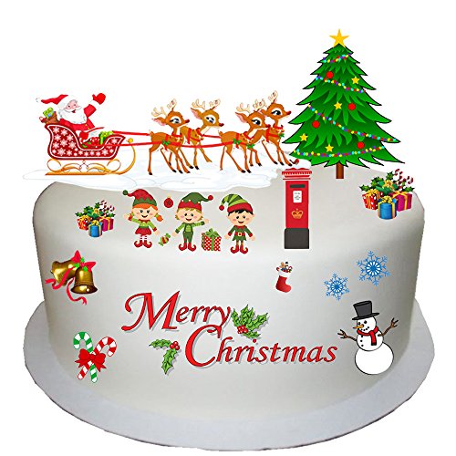 Traditionelle Weihnachtsszene für Kinder, aus essbarem Oblatenpapier, perfekt für die Dekoration Ihrer Weihnachtskuchen, einfach zu verwenden. von Top That