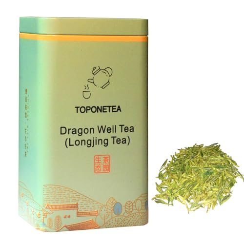 TOPONE 2025 Frühlingsernte Longjing Grüner Tee Bio - Basisqualität - Authentisch aus Hangzhou, China, stammend, Mingqian Longjing lose Blätter (100g) von TOP ONE