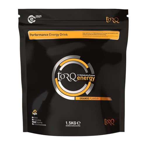 Torq Energy Drink Natural Orange Isotonic Energy Drink Powder - Electrolyte Powder Energy Drinks High Carbohydrates 30g per 500ml and Sodium - 45 Servings - 1.5kg von TORQ