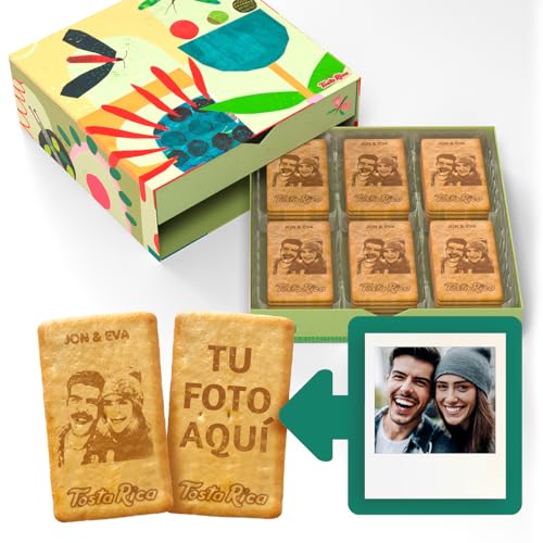 60 Cookies mit Foto, Satz und Widmung - Inklusive Box mit kreativem Design - Ideal als personalisierbares und originelles Geschenk - Box Blütezeit von TOSTA RICA
