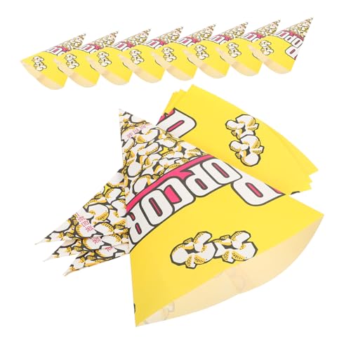 TOYANDONA 100 Stück Dreieckige Papier-Popcorn-Beutel Popcorn-Halter Becher Popcorn-Säcke Massenkarton Popcorn-Boxen Popcorn- Für Party Popcorn-Eimer Kekse von TOYANDONA