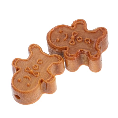 TOYANDONA Weihnachts-lebkuchenmann-puppe 2 Stück Hölzerne Mini-lebkuchenmänner Dekorative Ornamente für Den Baum Bastelbedarf Heimdekoration von TOYANDONA