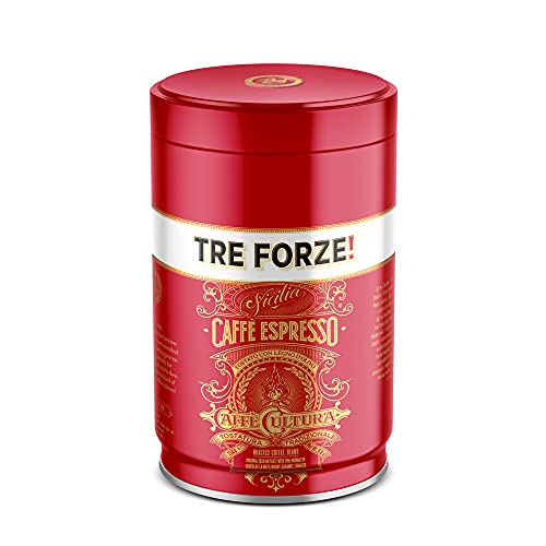 TRE FORZE! Espresso Caffè 250g in hochwertiger Dose - Espresso Bohnen Traditionelle Röstung über Olivenholzfeuer In Handarbeit - Premium Kaffeebohnen für Vollautomat und Siebträger TRE FORZE! Espresso Caffè 250g in hochwertiger Dose - Espresso Bohnen Traditionelle Röstung über Olivenholzfeuer In Handarbeit - Premium Kaffeebohnen für Vollautomat und Siebträger von TRE FORZE!