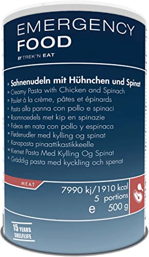 Trek'n Eat Emergency Food Dose 500g Cremige Pasta mit Hähnchen und Spinat von TREK'N EAT