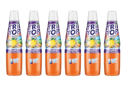TRi TOP Tropical | kalorienarmer Sirup für Erfrischungsgetränk, Cocktails oder Süßspeisen | wenig Zucker (6 x 600ml) von TRi TOP
