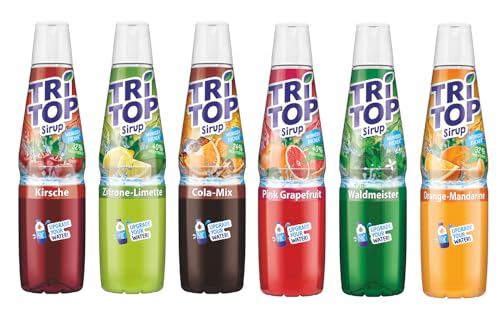 TRi TOP Getränkesirup 6 x 600ml | Sirup für Wassersprudler | 1 Flasche ergibt ca. 5 Liter Erfrischungsgetränk von TRI TOP