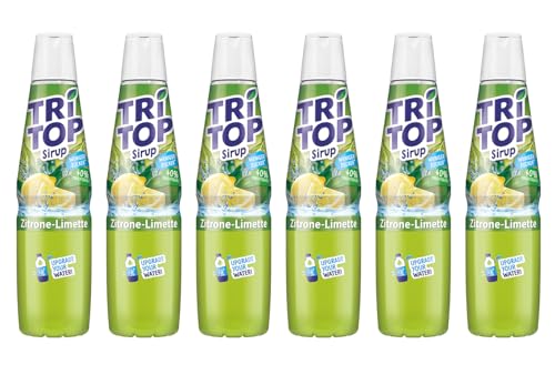 TRi TOP Zitrone-Limette, Kalorienarmer Sirup Für Erfrischungsgetränk, Cocktails Oder Süßspeisen, Wenig Zucker (6 X 600Ml) von TRi TOP