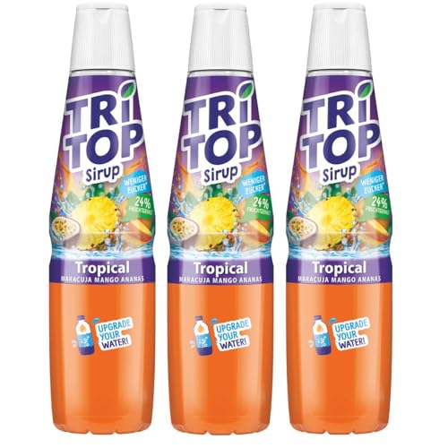 Tri Top Getränke-Sirup Tropical 600ml - Maracuja, Mango, Ananas (3er Pack) von TRI TOP