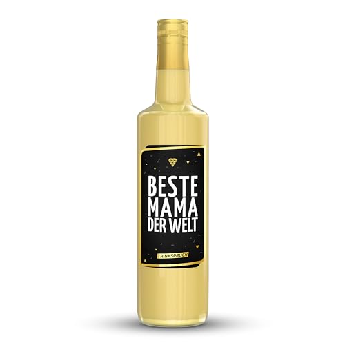 TRINKSPRUCH - Bio Eierlikör mit Spruch: "Beste Mama der Welt!", 0,7L cremiger Likör mit 14% vol, Ein besonderes Alkohol Geschenk von TRINKSPRUCH