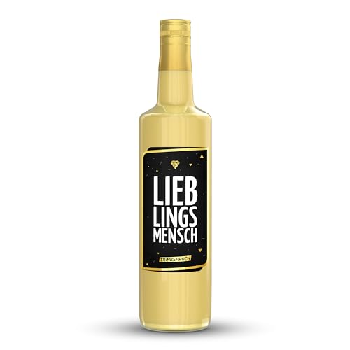 TRINKSPRUCH - Bio Eierlikör mit Spruch: "Lieblingsmensch", 0,7L cremiger Likör mit 14% vol, Ein besonderes Alkohol Geschenk TRINKSPRUCH - Bio Eierlikör mit Spruch: "Lieblingsmensch", 0,7L cremiger Likör mit 14% vol, Ein besonderes Alkohol Geschenk von TRINKSPRUCH