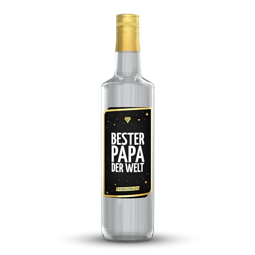 TRINKSPRUCH - Gin mit Spruch: "Bester Papa der Welt!", 0,7L aromatischer Gin mit 40% vol, Ein besonderes Alkohol Geschenk von TRINKSPRUCH