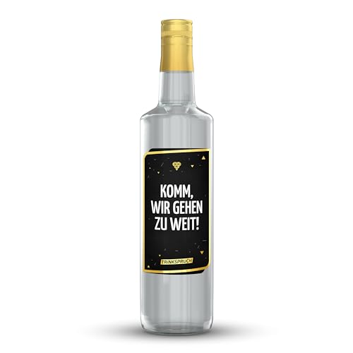 TRINKSPRUCH - Gin mit Spruch: "Komm wir gehen zu weit!", 0,7L aromatischer Gin mit 40% vol, Ein besonderes Alkohol Geschenk von TRINKSPRUCH