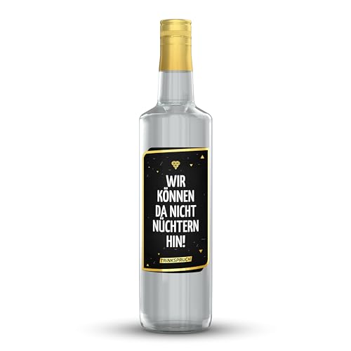 TRINKSPRUCH - Gin mit Spruch: "Wir können da nicht nüchtern hin!", 0,7L aromatischer Gin mit 40% vol, Ein besonderes Alkohol Geschenk von TRINKSPRUCH
