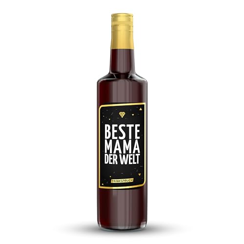 TRINKSPRUCH - Johannisbeerlikör mit Spruch: "Beste Mama der Welt!", 0,7L fruchtiger Likör mit 15% vol, Ein besonderes Alkohol Geschenk von TRINKSPRUCH