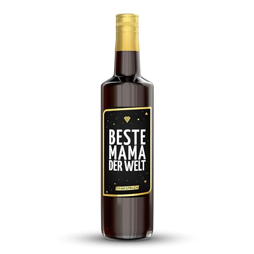 TRINKSPRUCH - Kaffeelikör mit Spruch: "Beste Mama der Welt!", 0,7L belebender Likör mit 15% vol, Ein besonderes Alkohol Geschenk von TRINKSPRUCH