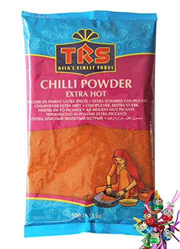 [ 10x 100g ] TRS Chili Pulver EXTRA SCHARF/Chilli Powder Extra Hot + ein kleines Glückspüppchen - Holzpüppchen von TRS