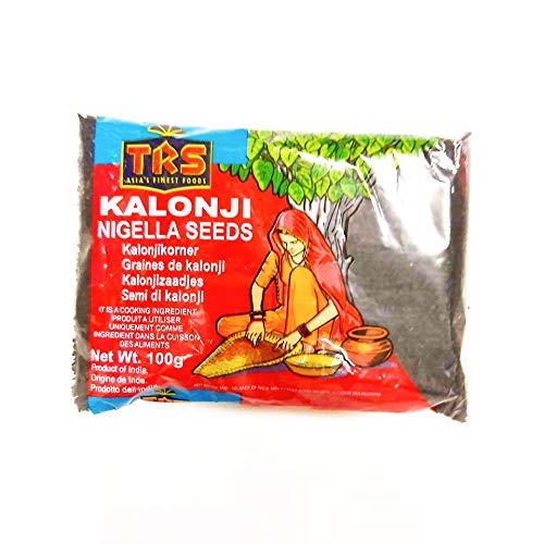 TRS Kalonji Black Onion Seeds - Kalonji Schwarze Zwiebelsamen für Naan Fladenbrote - Nigella - 100g von TRS