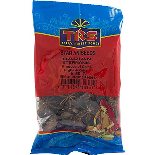 TRS Star Aniseeds 50 g Sternanis Samen Indien Gewürz Kochzutat Backzutat von TRS