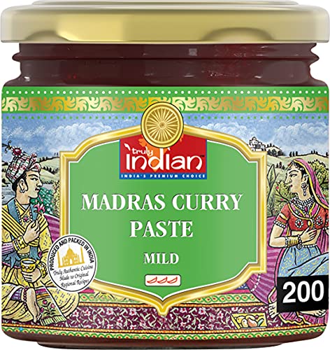 TRULY INDIAN Currypaste Madras Mild – Leichte Würzpaste für individuelle, schnelle Gerichte – Authentisch indisch kochen – 6 x 200 g von Truly Indian