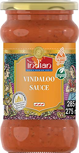Truly Indian Vindaloo Sauce – Feurig scharfe Fertigsauce für schnelle Gerichte mit natürlichen Zutaten – Authentisch indisch kochen – Vegan & glutenfrei – 6 x 285 g von Truly Indian