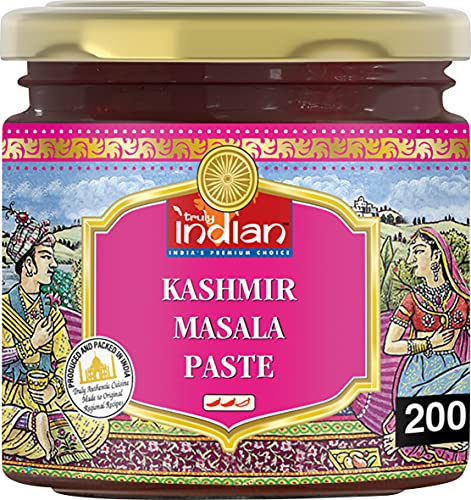 TRULY INDIAN Kashmir Masala Paste – Leicht scharfe, indische Würzpaste für individuelle, schnelle Gerichte – Authentisch indisch kochen – 6 x 200 g von Truly Indian