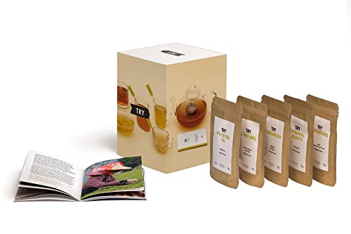 TRY Tee Geschenkbox - Tasting Set mit fünf Top-Teesorten & 60-seitiges Booklet - das perfekte Geschenk für Tee-Fans von TRY FOODS