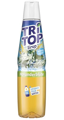 TRi TOP Holunder-Blüten | kalorienarmer Sirup für Erfrischungsgetränk, Cocktails oder Süßspeisen | wenig Zucker (1 x 600ml) von TRi TOP