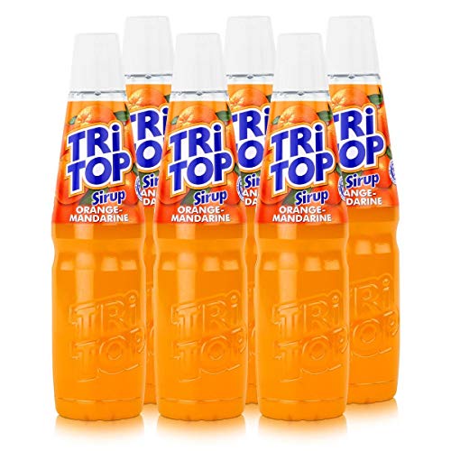 TRI TOP Orange-Mandarine | kalorienarmer Sirup für Erfrischungsgetränk, Cocktails oder Süßspeisen | wenig Zucker (6 x 600ml) von TRi TOP