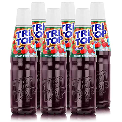 TRI TOP Wald-Erdbeere | kalorienarmer Sirup für Erfrischungsgetränk, Cocktails oder Süßspeisen | wenig Zucker (6 x 600ml) von TRi TOP