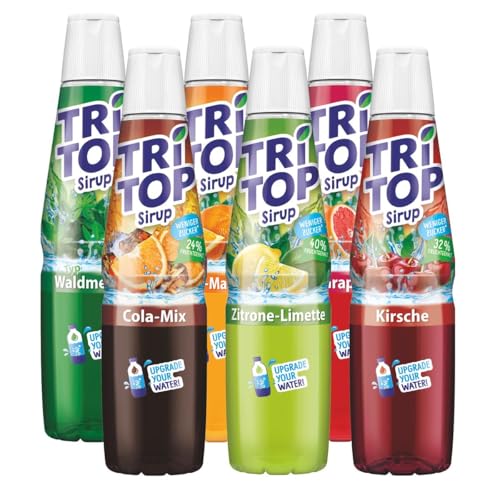 TRi TOP Getränkesirup 6 x 600ml | Sirup für Wassersprudler | 1 Flasche ergibt ca. 5 Liter Erfrischungsgetränk von TRI TOP