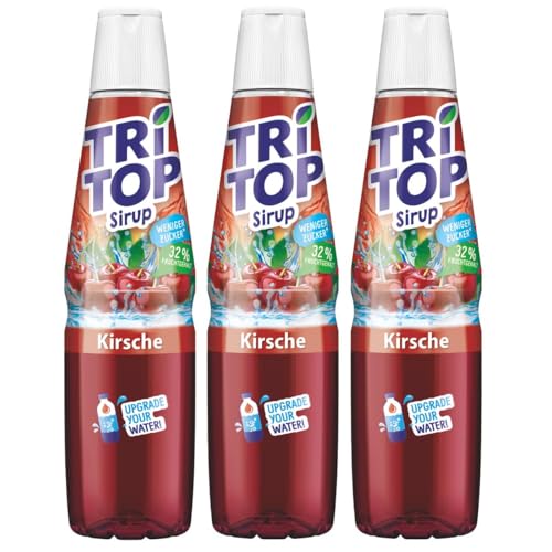 Tri Top Getränke-Sirup Kirsche 600ml - wenig Zucker & kalorienarm (3er Pack) von TRI TOP