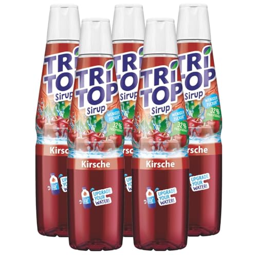 Tri Top Getränke-Sirup Kirsche 600ml - wenig Zucker & kalorienarm (5er Pack) von TRi TOP