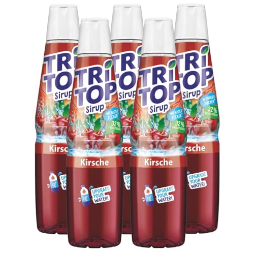 Tri Top Getränke-Sirup Kirsche 600ml - wenig Zucker & kalorienarm (5er Pack) von TRI TOP