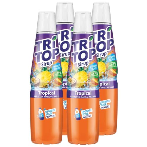 Tri Top Getränke-Sirup Tropical 600ml - Maracuja, Mango, Ananas (4er Pack) von TRI TOP