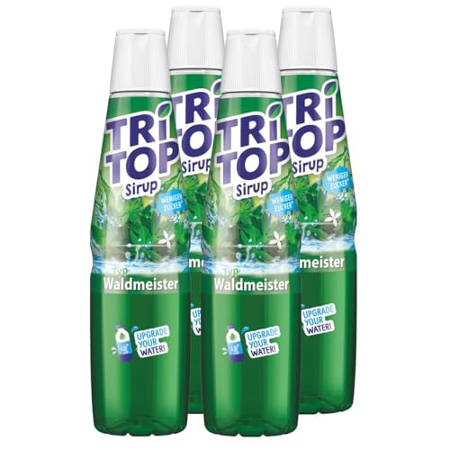 Tri Top Getränke-Sirup Waldmeister 600ml - wenig Zucker - kalorienarm (4er Pack) von TRI TOP